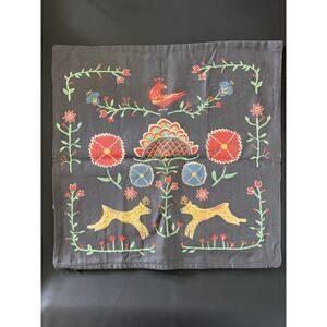 Set of 2 IKEA Pillow Covers RENREPE 20X20" Reversible Folk Art Woodland 17938